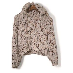 Earthbound Trading Co Women's XL Hoodie Multicolor Fringe Cropped
